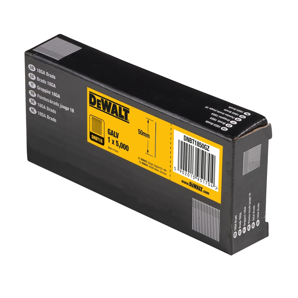 Pointes 18Ga 1,02 x 50 mm - DNBT1850GZ - DEWALT