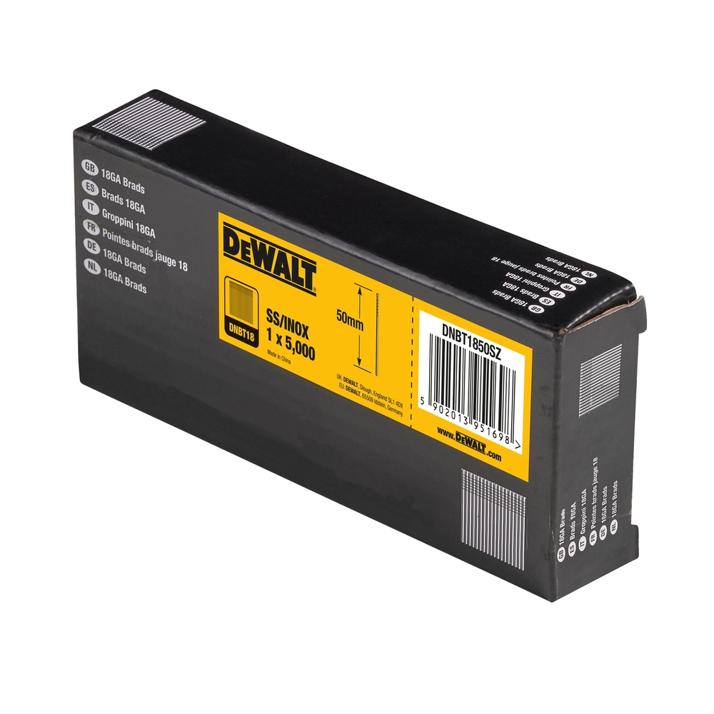 Pointes 18Ga inox 1,02 x 50 mm - DNBT1850SZ - DEWALT