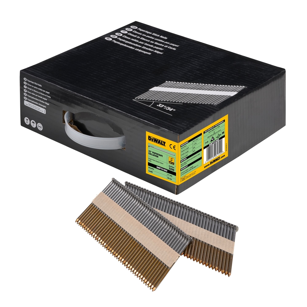 Pointes en bande papier 33° 3,1 x 90 mm - DNPT3190Z - DEWALT