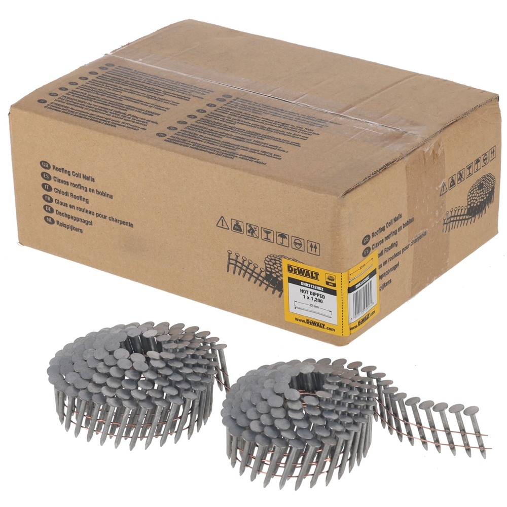 Pointes en rouleau galvanisées à chaud 3,1 x 32 mm - DNR3132HDZ - DEWALT