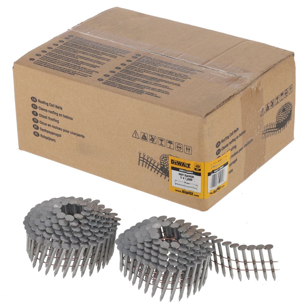 Pointes en rouleau galvanisées à chaud 3,1 x 38 mm - DNR3138HDZ - DEWALT