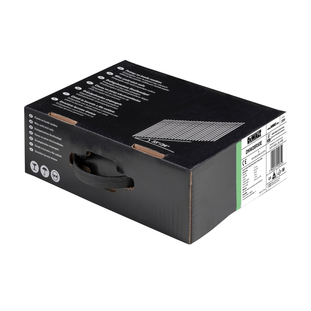 Pointes en bande métal 34° crantées 2,8 x 50 mm - DNW28R50E - DEWALT