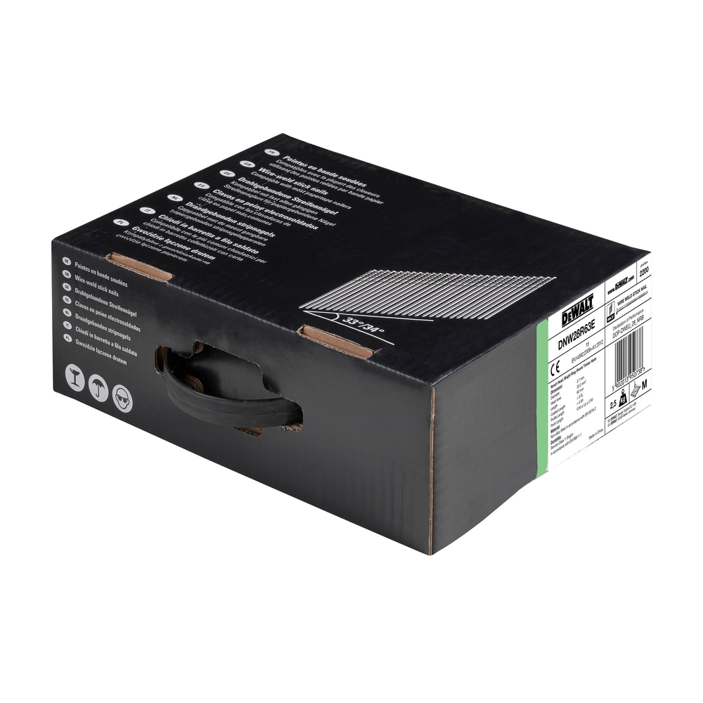 Pointes en bande métal 34° crantées 2,8 x 63 mm - DNW28R63E - DEWALT