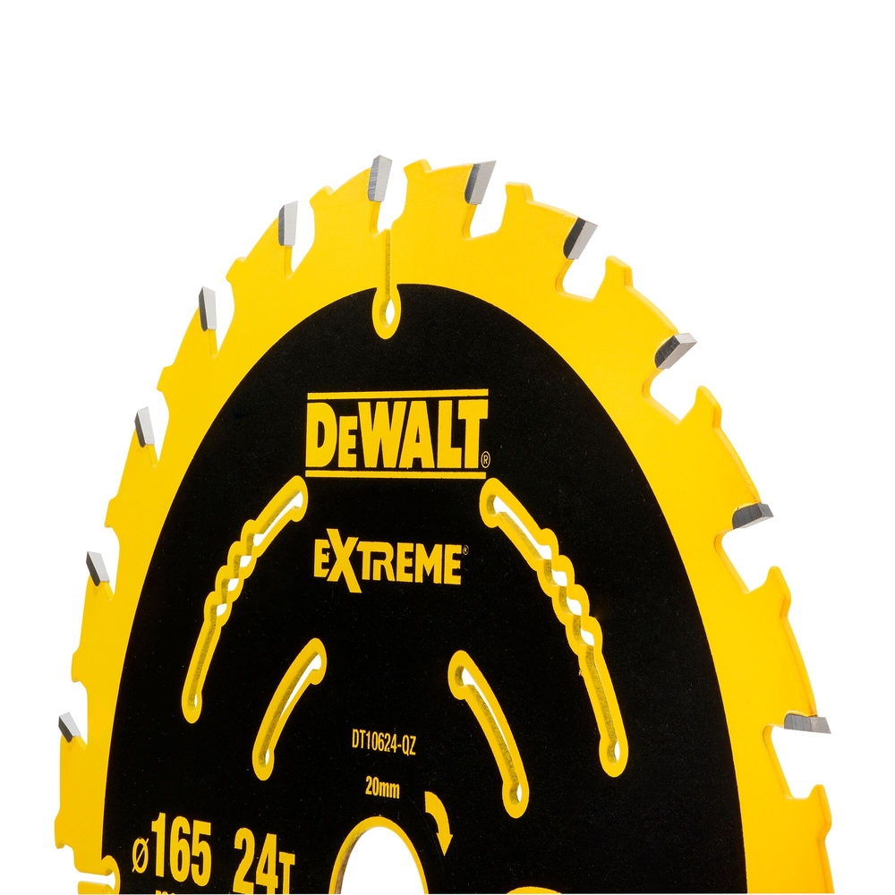 Lame de scie circulaire 165x20 mm, 24 dents, ATB/tronçonnage, angle d'attaque 20 - DT10624-QZ - DEWALT