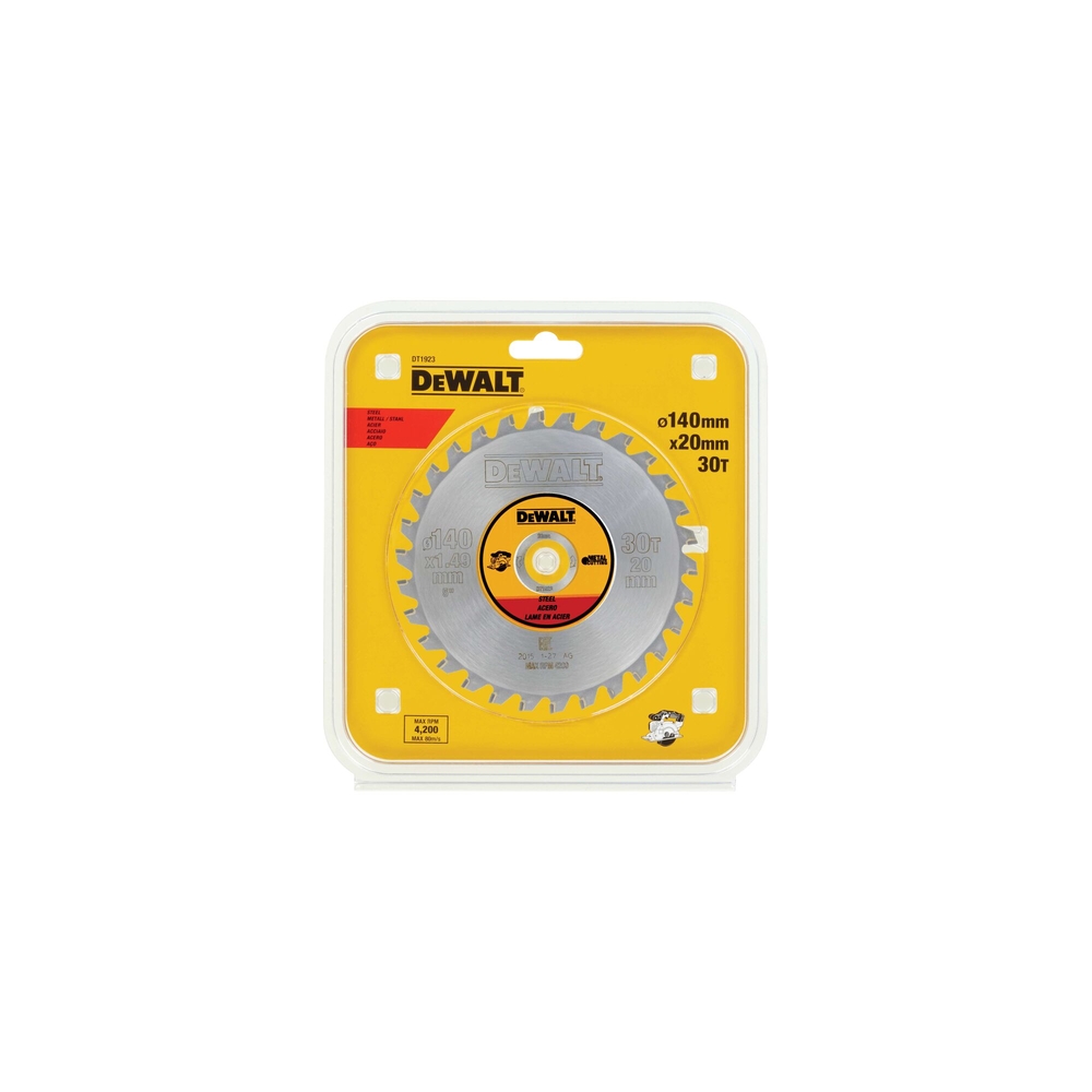 Lame de scie circulaire stationnaire carbure 140 x 20 mm, 30 dents, TCG/métal - DT1923-QZ - DEWALT