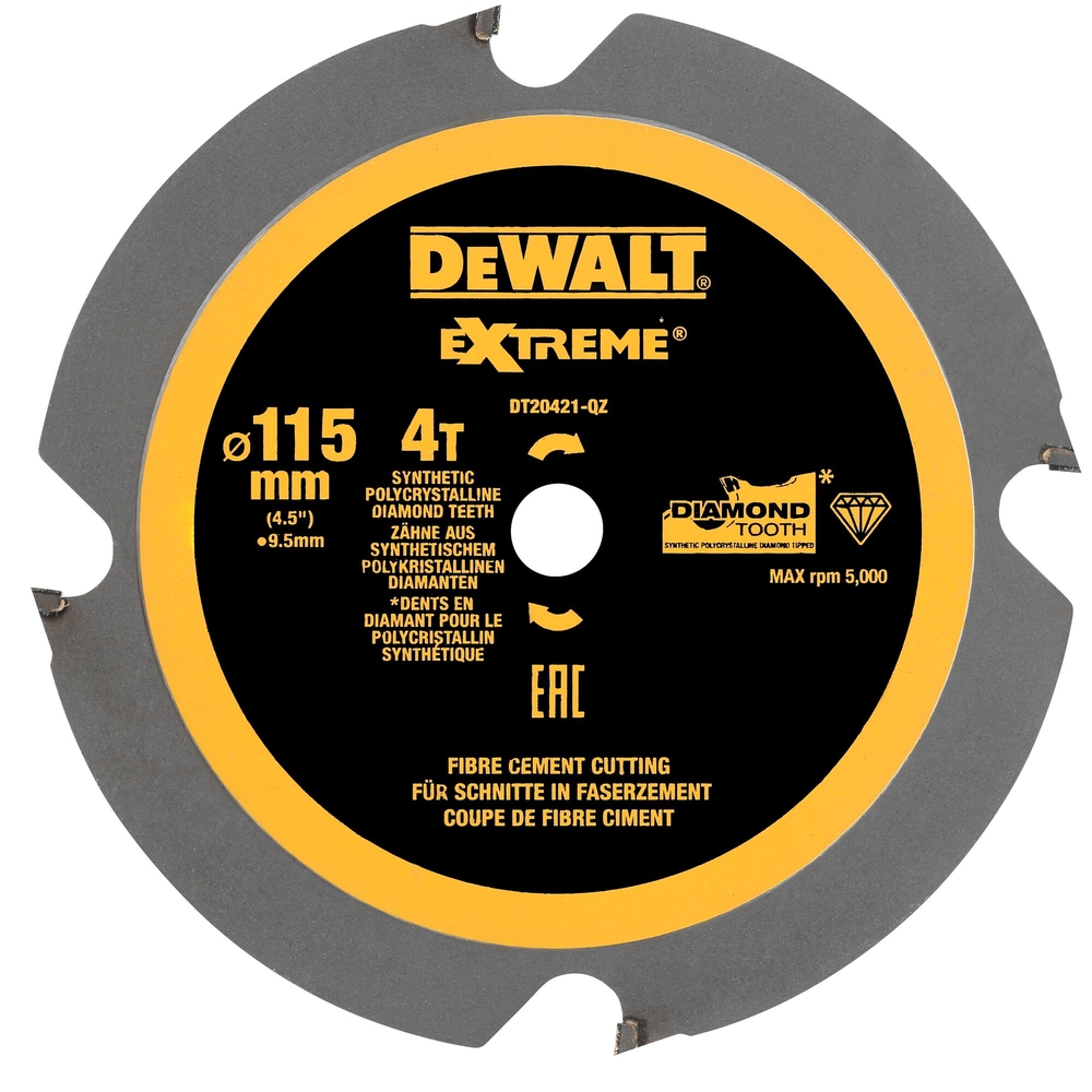Lame de scie circulaire portative denture diamant, 115 x 9,5 mm, 4 dents - DT20421-QZ - DEWALT