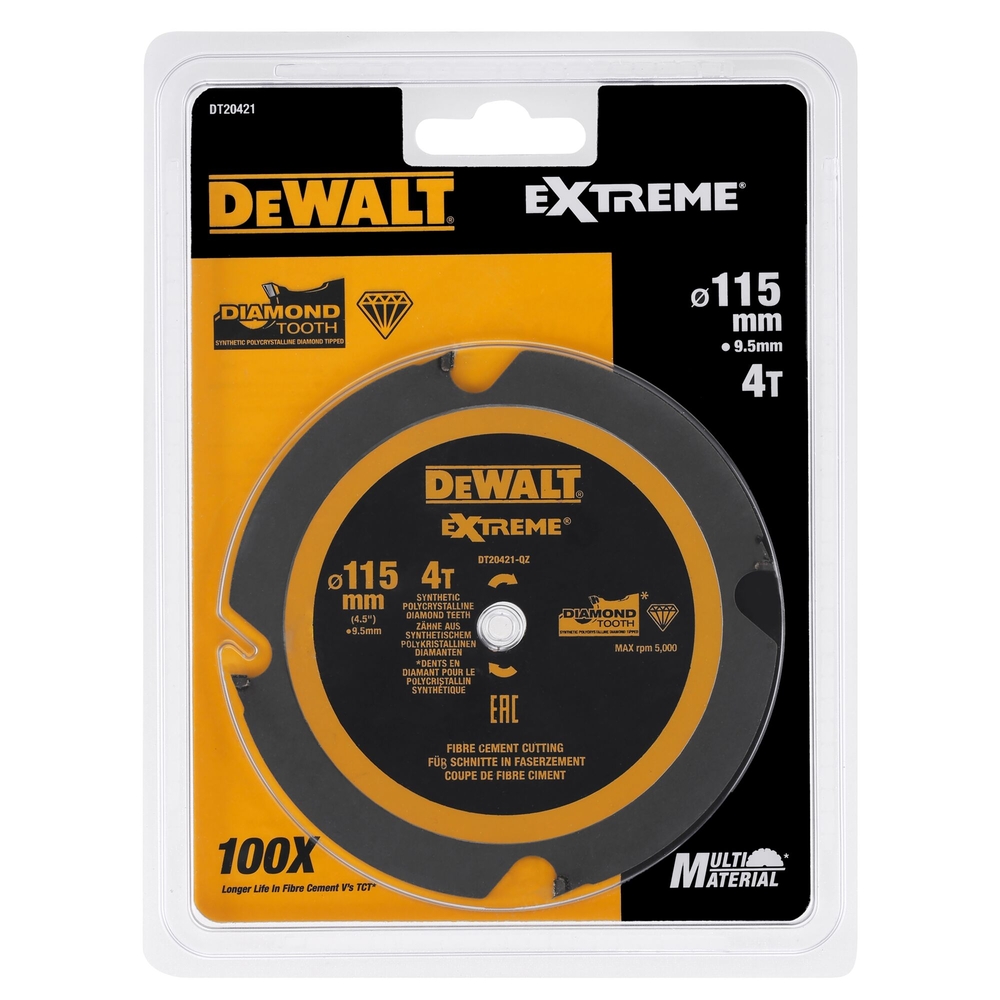 Lame de scie circulaire portative denture diamant, 115 x 9,5 mm, 4 dents - DT20421-QZ - DEWALT