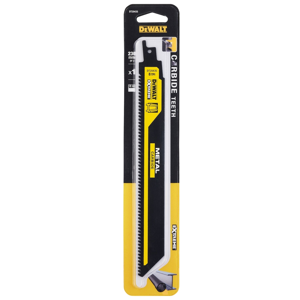 Lame de scie sabre carbure 230 mm pour le métal / 8TPI - DT20435-QZ - DEWALT