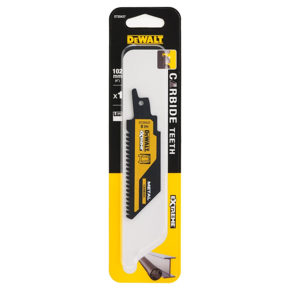 Lame de scie sabre carbure 102 mm pour le métal / 8TPI - DT20437-QZ - DEWALT