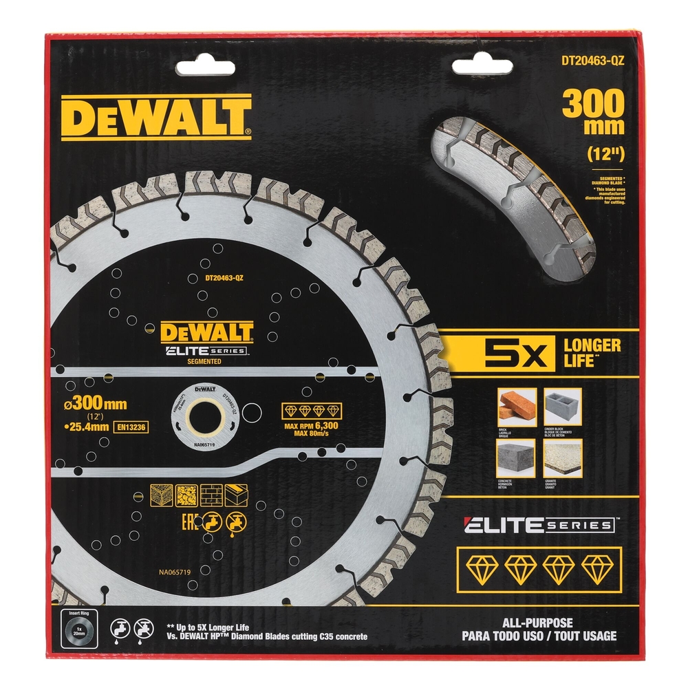 Disque béton ELITE diamant généraliste 305 x 22,23mm - DT20463-QZ - DEWALT