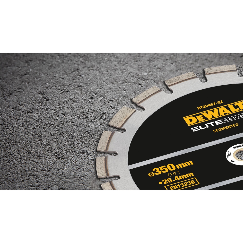 Disque béton asphalte ELITE diamant 355 x 25,4 mm - DT20467-QZ - DEWALT