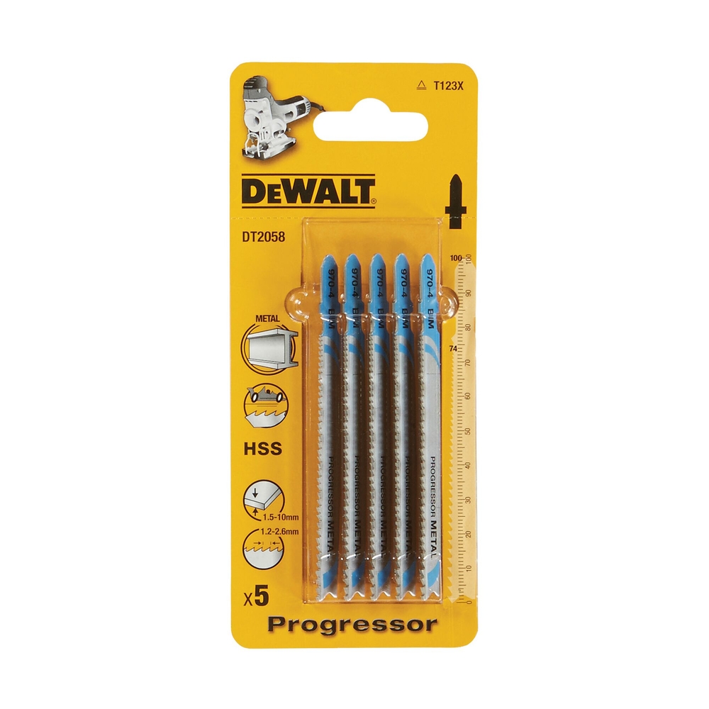 Lame de scie sauteuse denture métal profondeur de coupe <10 mm attache en T - DT2058-QZ - DEWALT