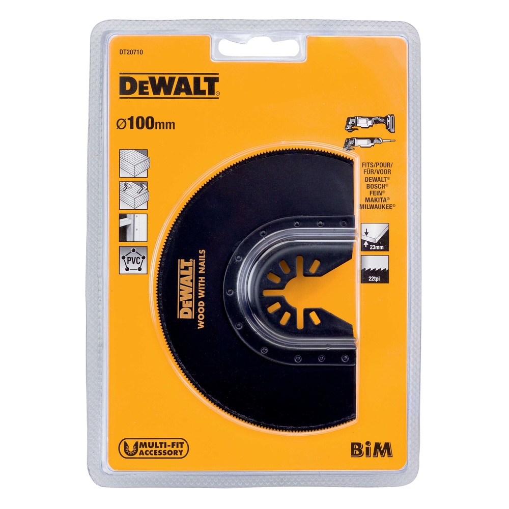 Lame Ø100 mm BiM semi circulaire moyeu déporté pour multi-cutter - DT20710-QZ - DEWALT