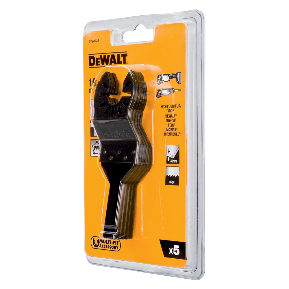 Jeu de 5 lames 10 x 43 mm pour la coupe de détail pour multi-cutter - DT20726-QZ - DEWALT