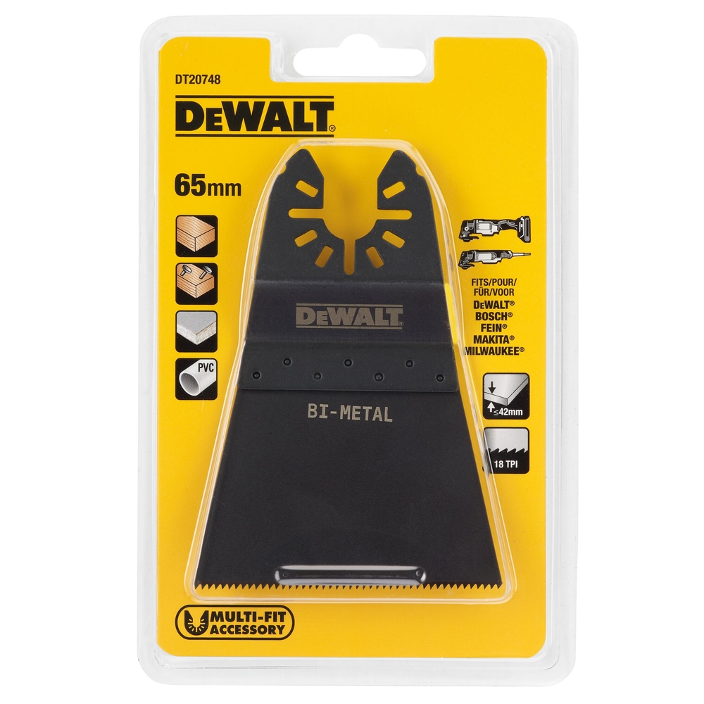 Lame bi-métal 64 mm multi-cutter bois, bois avec clous, plaque de plâtre, PVC - DT20748-QZ - DEWALT