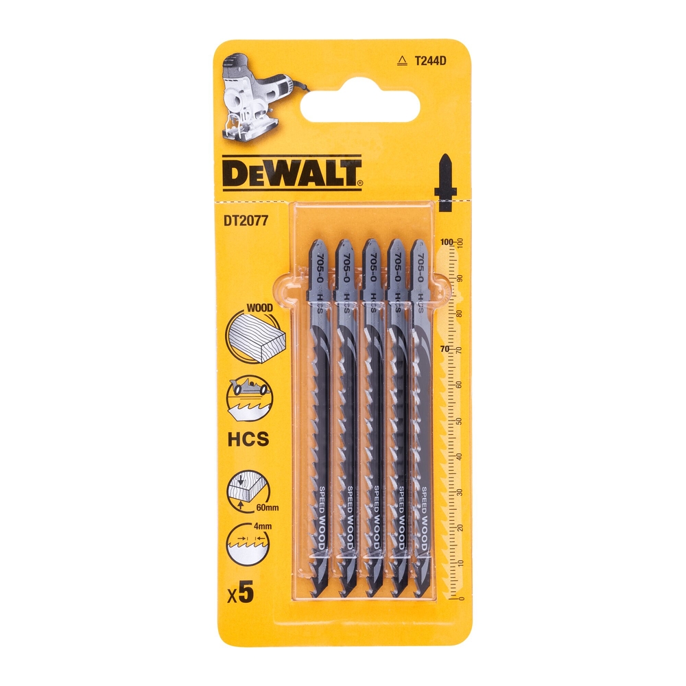 Lame de scie sauteuse bois HCS profondeur de coupe < 60 mm attache en T - DT2077-QZ - DEWALT