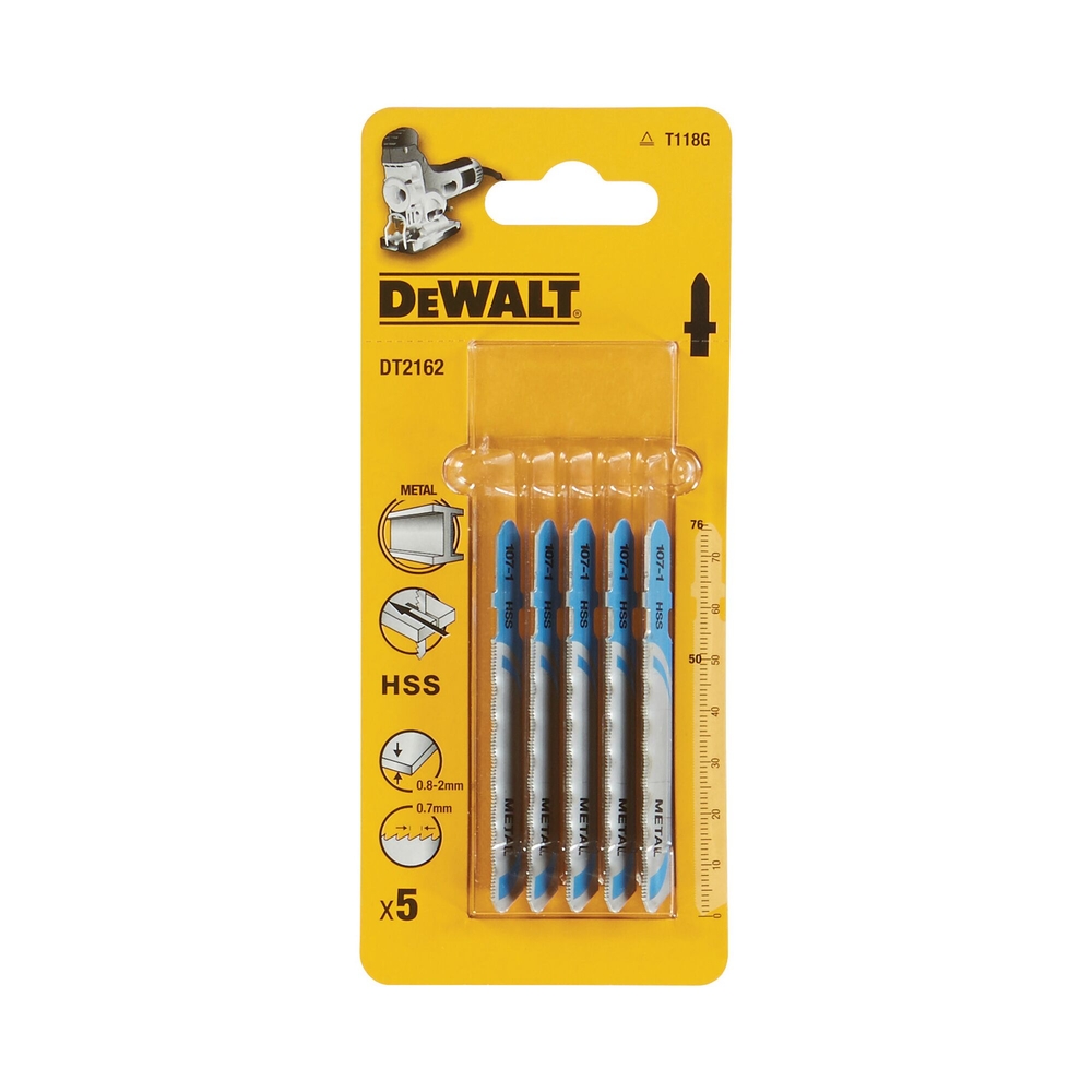 Lame de scie sauteuse métal et alu HSS profondeur de coupe < 2 mm attache en T - DT2162-QZ - DEWALT
