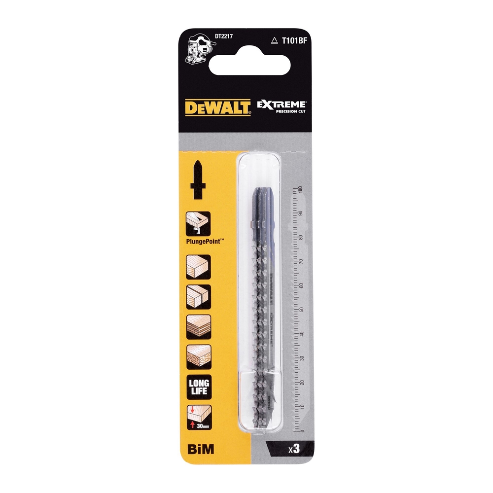 Lame scie sauteuse XPC denture rectifiée BiM profondeur de coupe <30mm attache T - DT2217-QZ - DEWALT