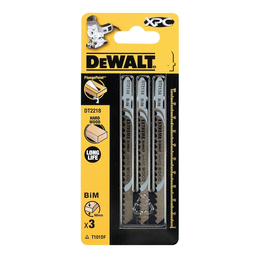 Lame scie sauteuse XPC denture rectifiée BiM profondeur de coupe <60mm attache T - DT2218-QZ - DEWALT