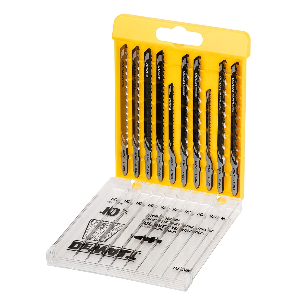 Coffret de 10 lames de scie sauteuse bois attache en T - DT2290-QZ - DEWALT