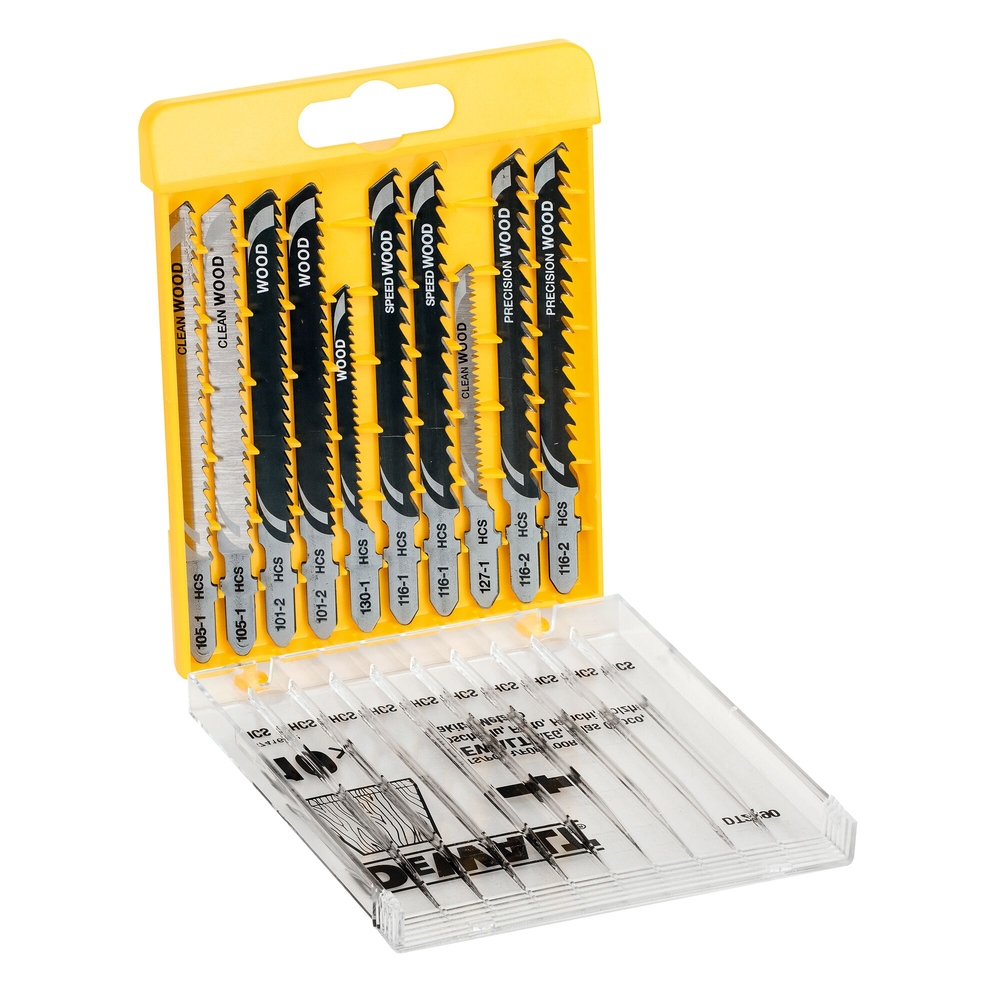 Coffret de 10 lames de scie sauteuse bois attache en T - DT2290-QZ - DEWALT