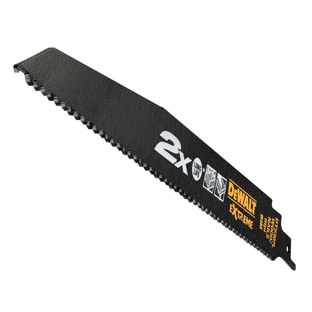 Lame de scie sabre BiM 2X Long Life pour la coupe du bois avec clous 228 mm - DT2307L-QZ - DEWALT