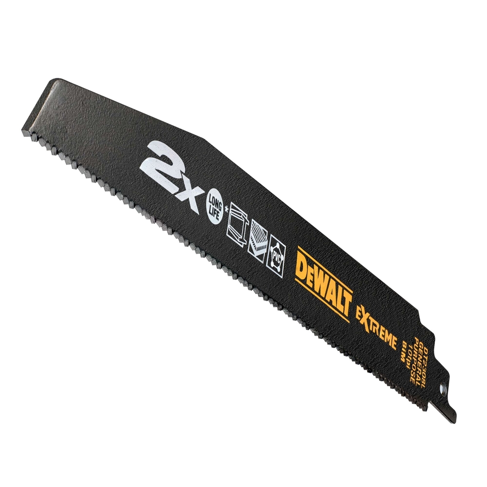 Lame de scie sabre BiM 2X Long Life pour la coupe du bois et métal 228 mm - DT2308L-QZ - DEWALT