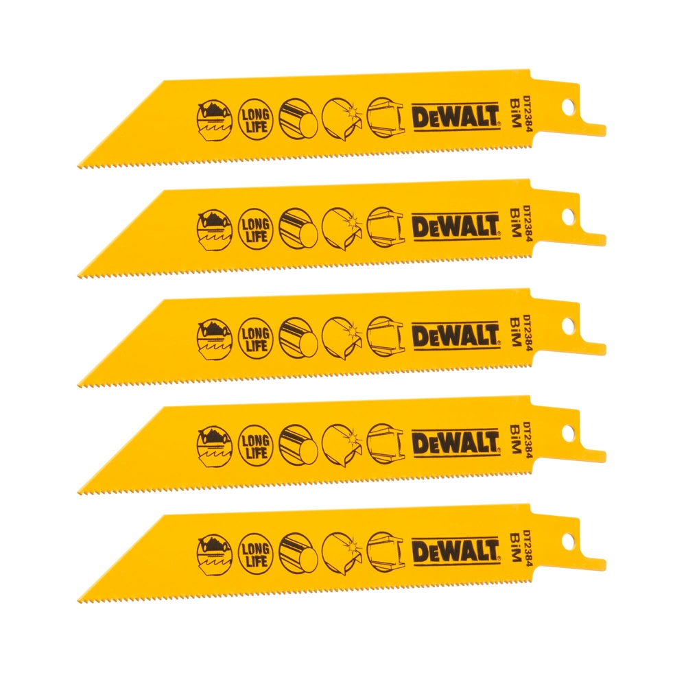 Lame de scie sabre BiM pour la coupe du métal 152 mm profondeur < 3 mm / 14 TPI - DT2384-QZ - DEWALT