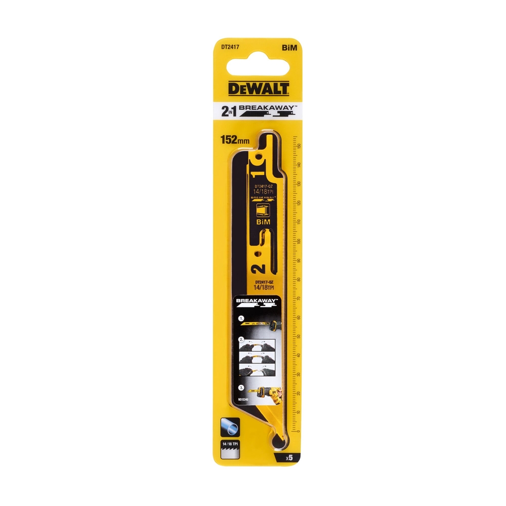 Lame de scie sabre sécable BiM pour la coupe du métal 152 mm - DT2417-QZ - DEWALT