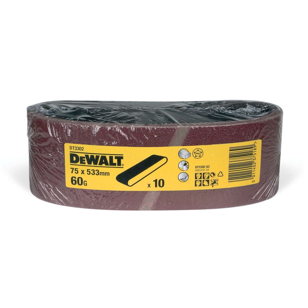 Abrasif pour ponceuses à bande - bois / peinture / métal grain 60 - 75 x 533 mm - DT3302-QZ - DEWALT