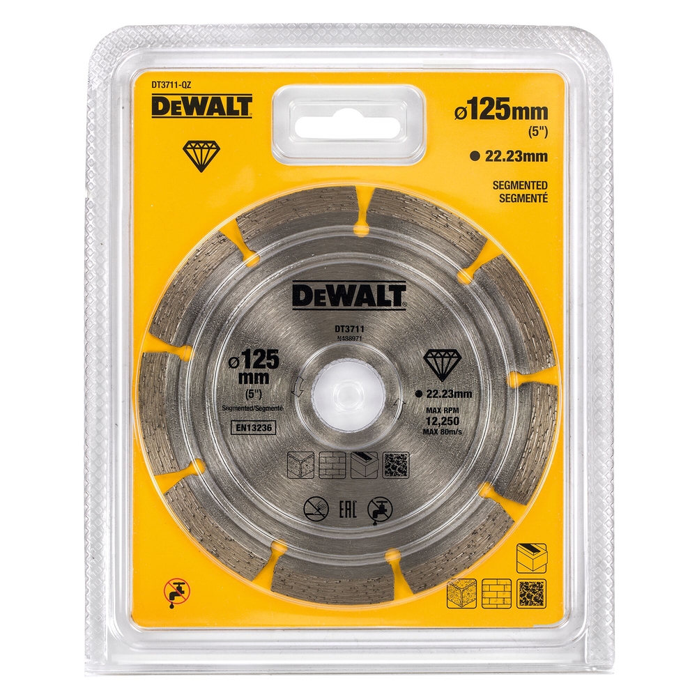 Disque fritté segmenté pour matériaux de construction/béton 125 x 22,2 mm - DT3711-QZ - DEWALT