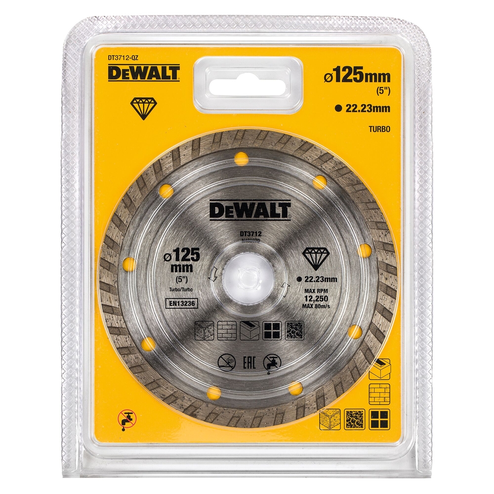 Disque turbo pour matériaux de construction/béton 125 x 22,2 mm - DT3712-QZ - DEWALT