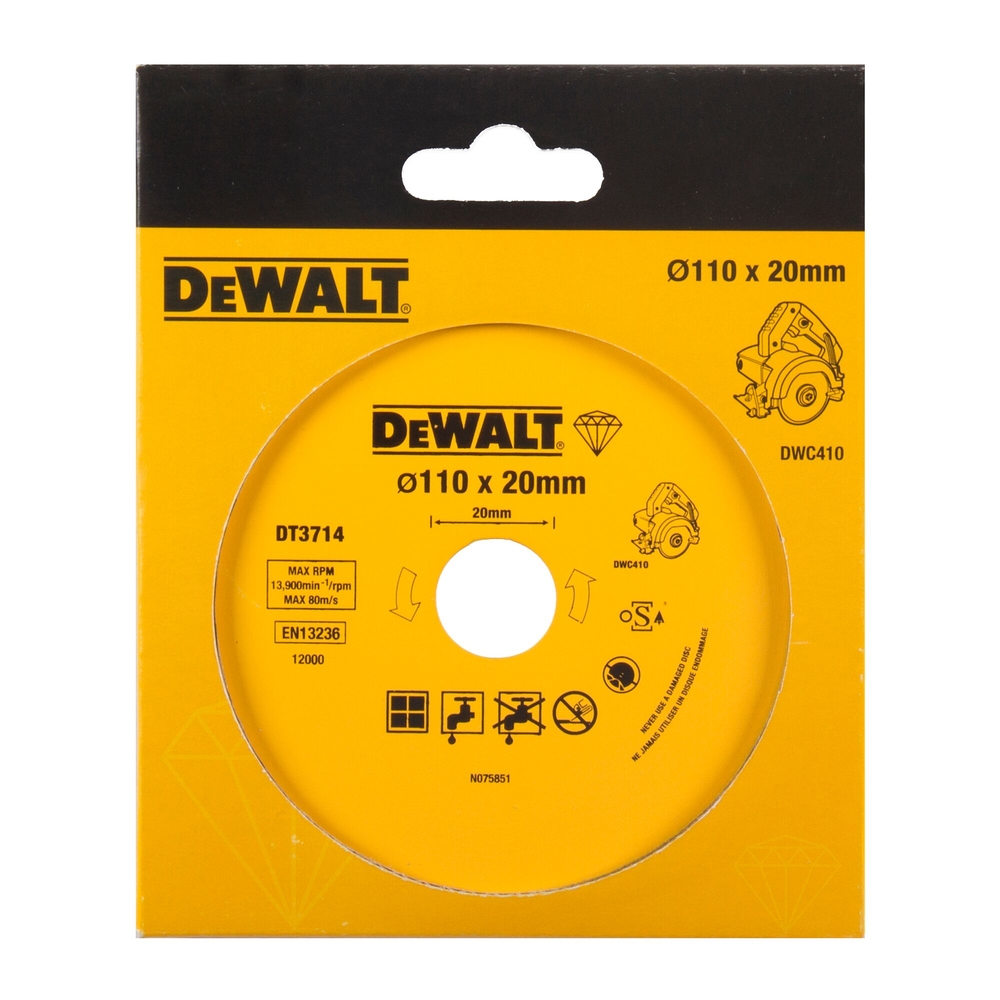 Disque scie à carrelage portative pour applications générales à sec ou à l'eau - DT3714-QZ - DEWALT