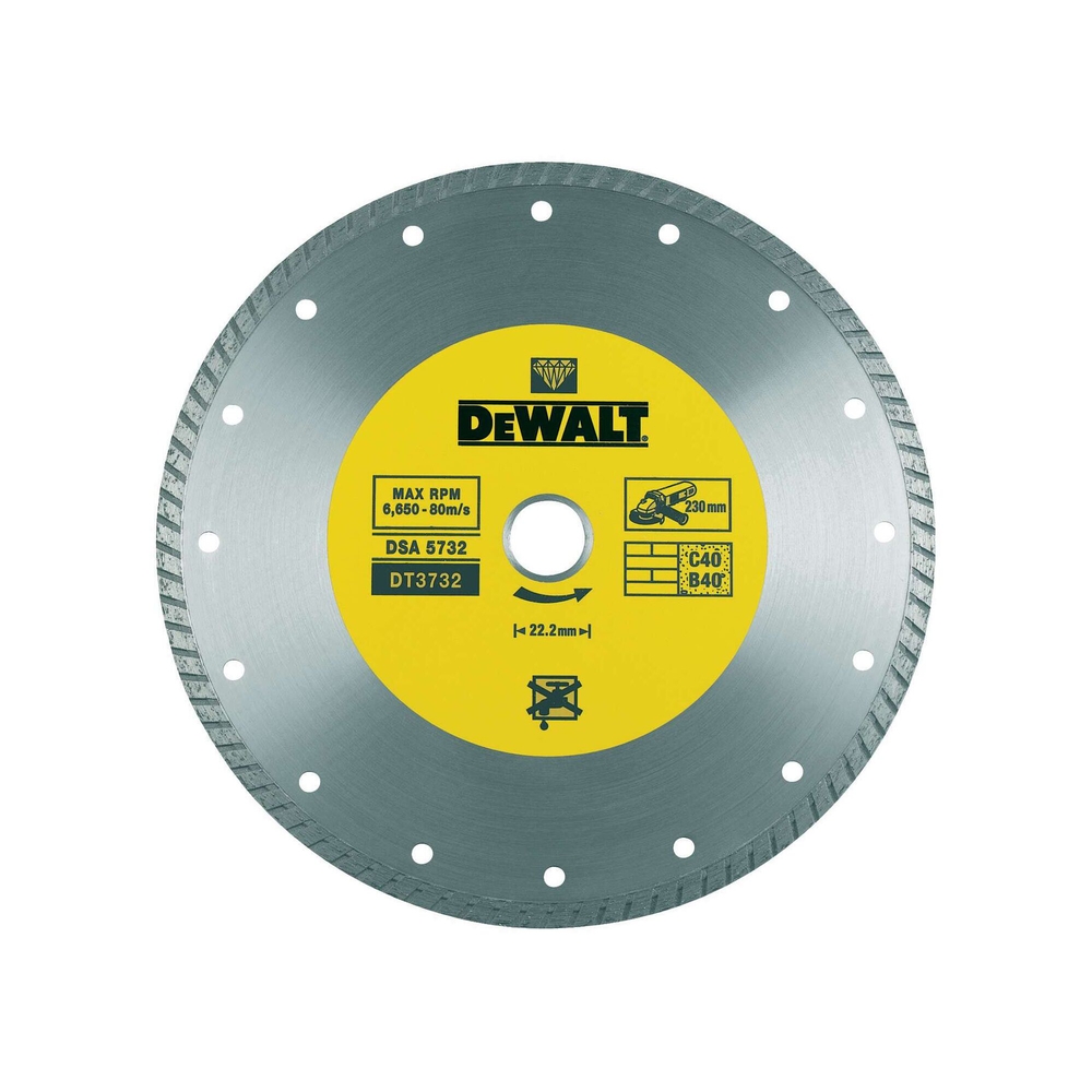 Disque turbo pour matériaux de construction/béton 230 x 22,2 mm - DT3732-QZ - DEWALT