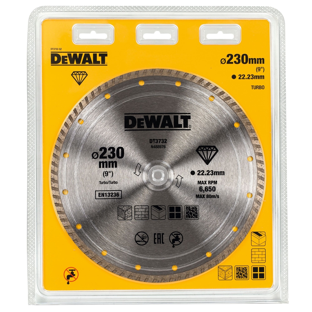 Disque turbo pour matériaux de construction/béton 230 x 22,2 mm - DT3732-QZ - DEWALT