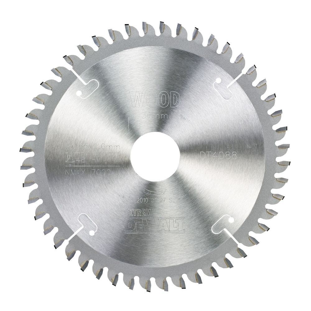 Lame scie circulaire 165x30mm, 48 dents, TCG/coupe très fine, angle d'attaque -5 - DT4088-QZ - DEWALT