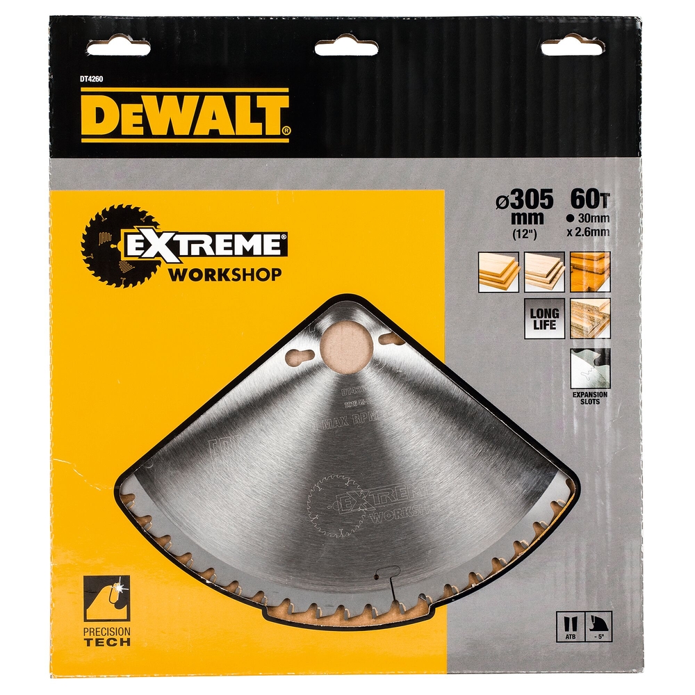 Lame de scie circulaire stationnaire Extreme Workshop 305 x 30 mm, 60 dents - DT4260-QZ - DEWALT