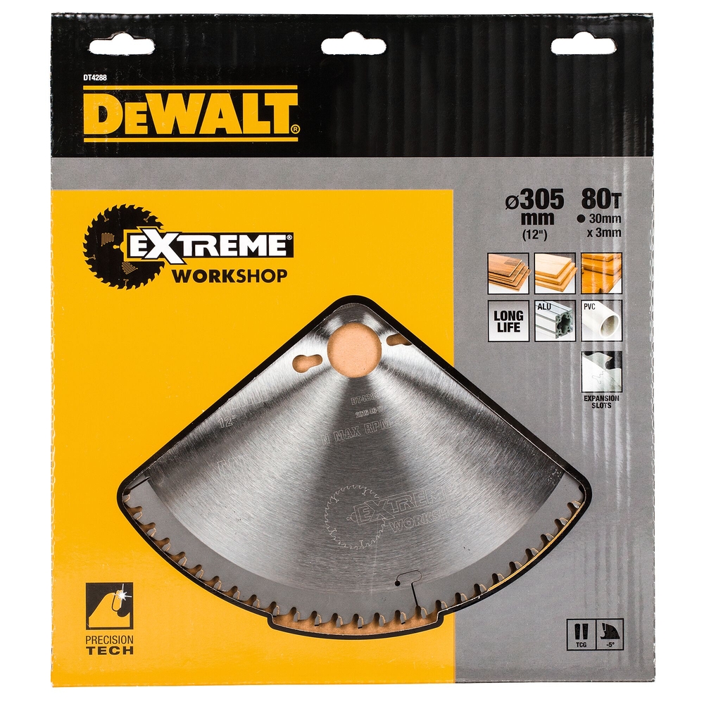 Lame de scie circulaire stationnaire Extreme Workshop 305 x 30 mm, 80 dents - DT4288-QZ - DEWALT