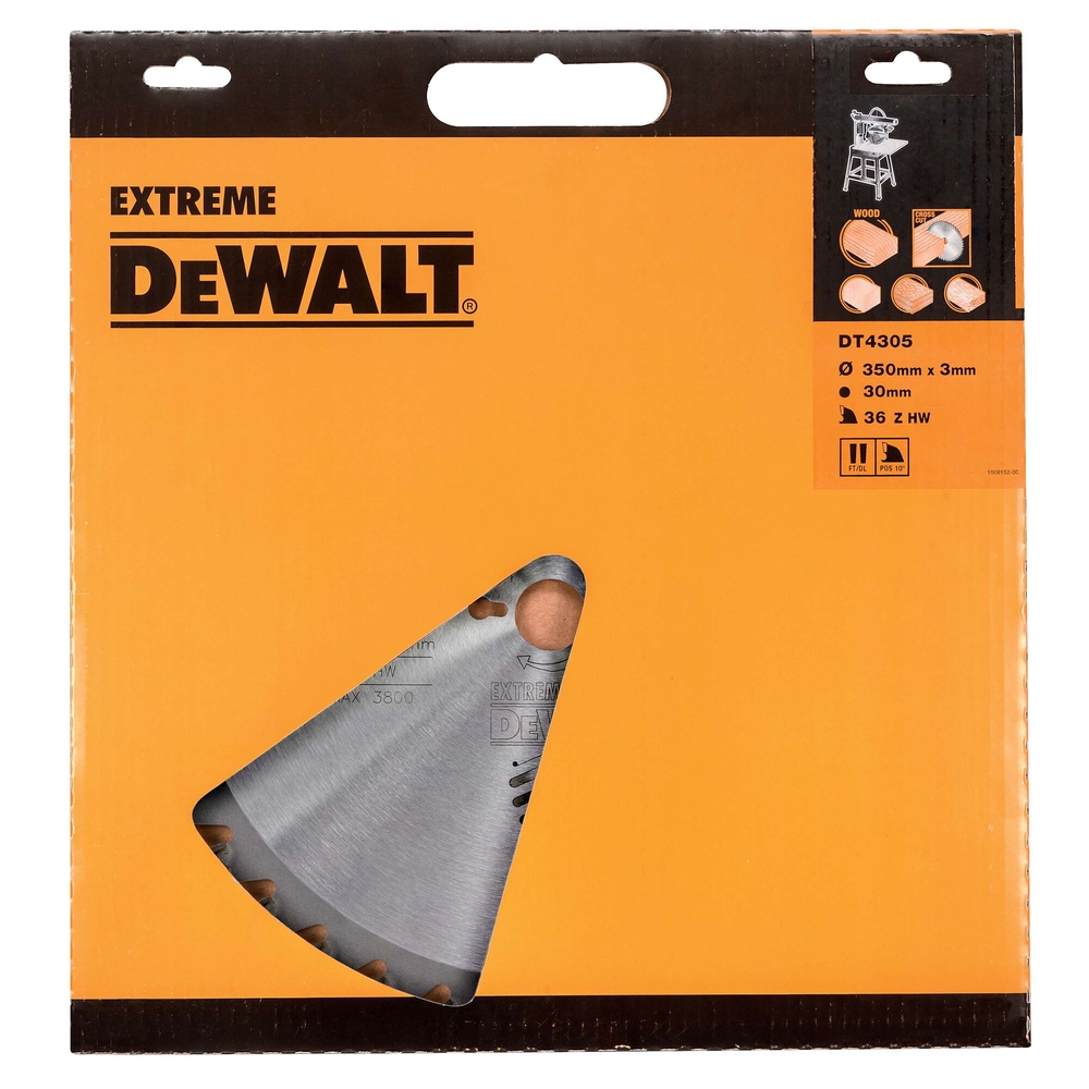 Lame de scie radiale 350 x 30,4 mm, 36 dents, FT/DL, angle d'attaque 10 - DT4305-QZ - DEWALT