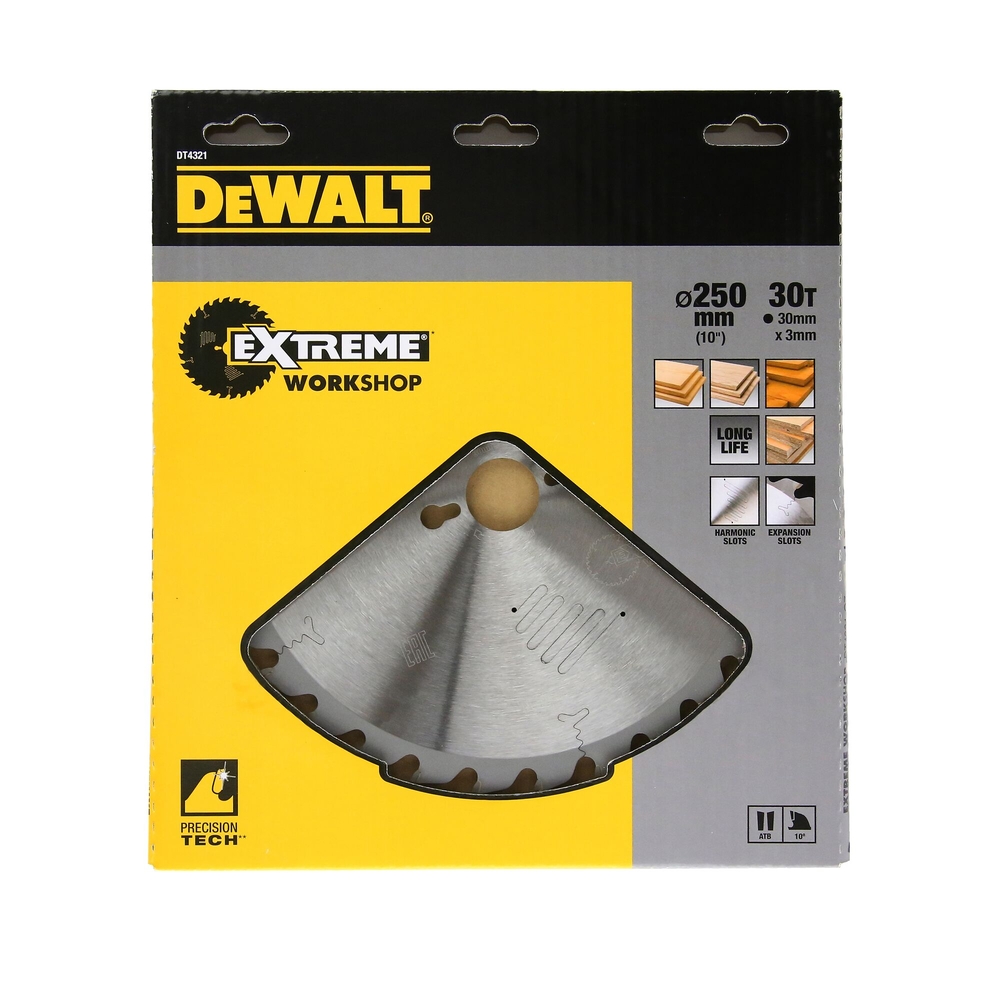 Lame de scie circulaire stationnaire Extreme Workshop 250 x 30 mm, 30 dents - DT4321-QZ - DEWALT