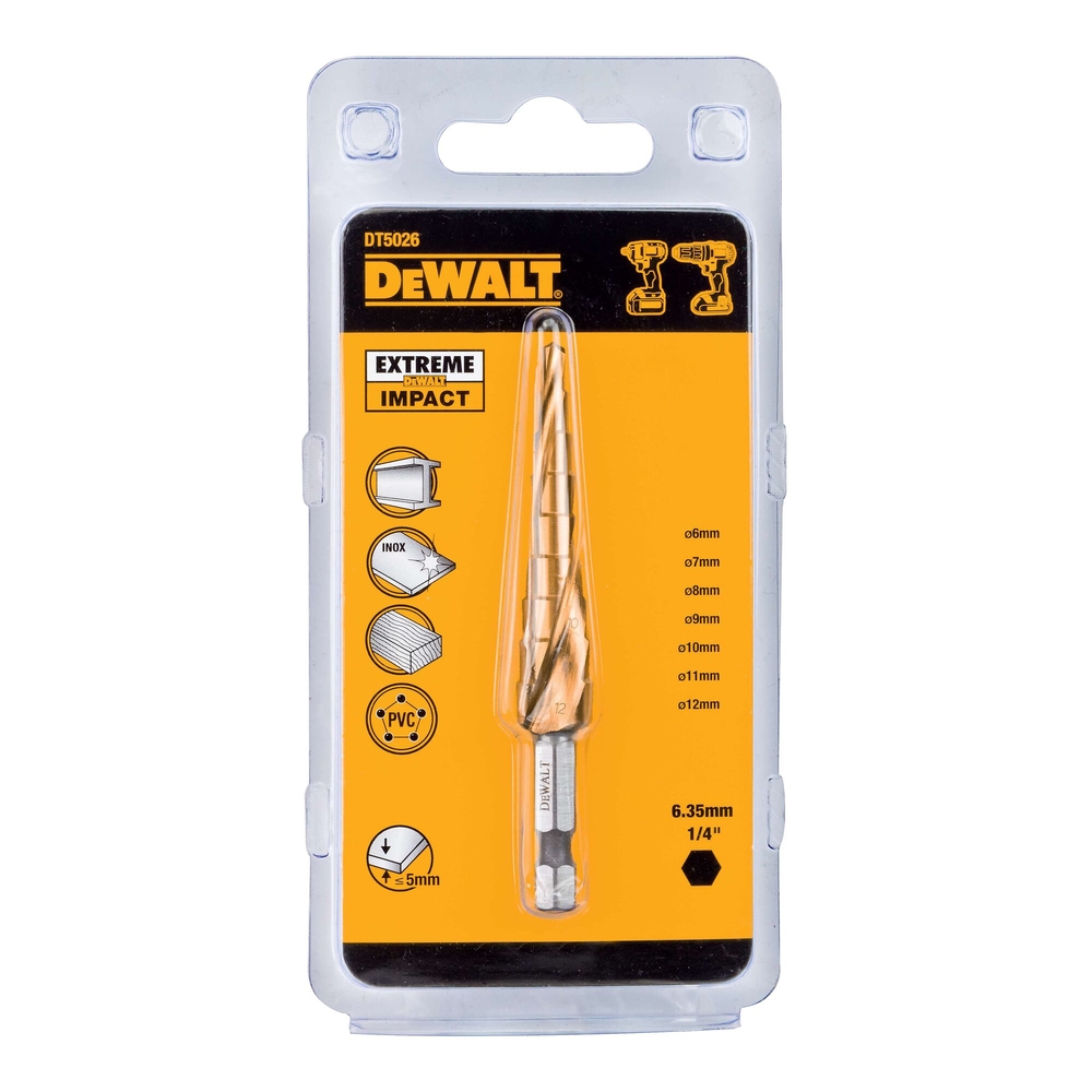 Fraise étagée impact 4-12 mm - DT5026-QZ - DEWALT