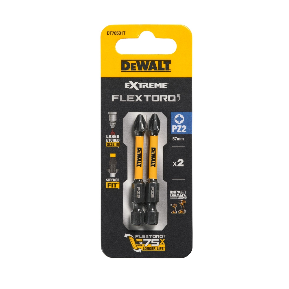 Embout Flextorq 57 mm PZ2 - DT70531T-QZ - DEWALT