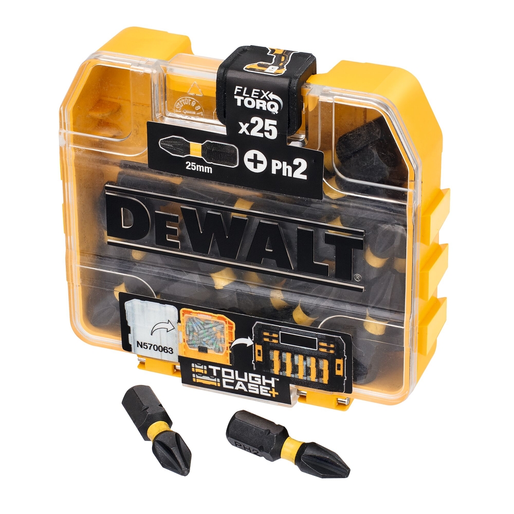 25 embouts de vissage impact-torsion PH2 en boite Tic Tac - DT70555T-QZ - DEWALT