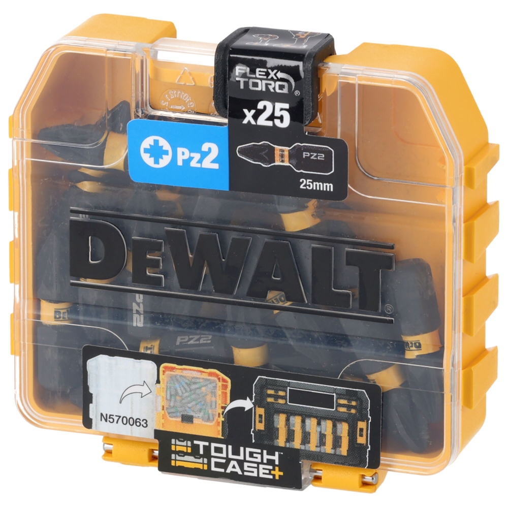 25 embouts de vissage impact-torsion PZ2 en boite Tic Tac - DT70556T-QZ - DEWALT