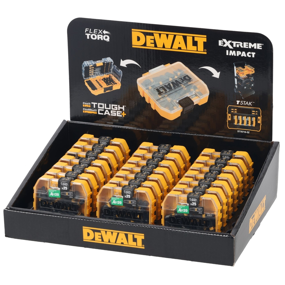 25 embouts de vissage impact-torsion T20 en boite Tic Tac - DT70557T-QZ - DEWALT
