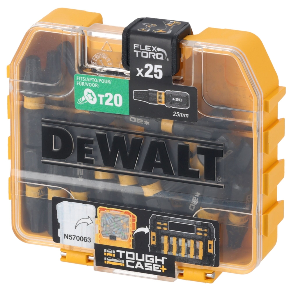 25 embouts de vissage impact-torsion T20 en boite Tic Tac - DT70557T-QZ - DEWALT