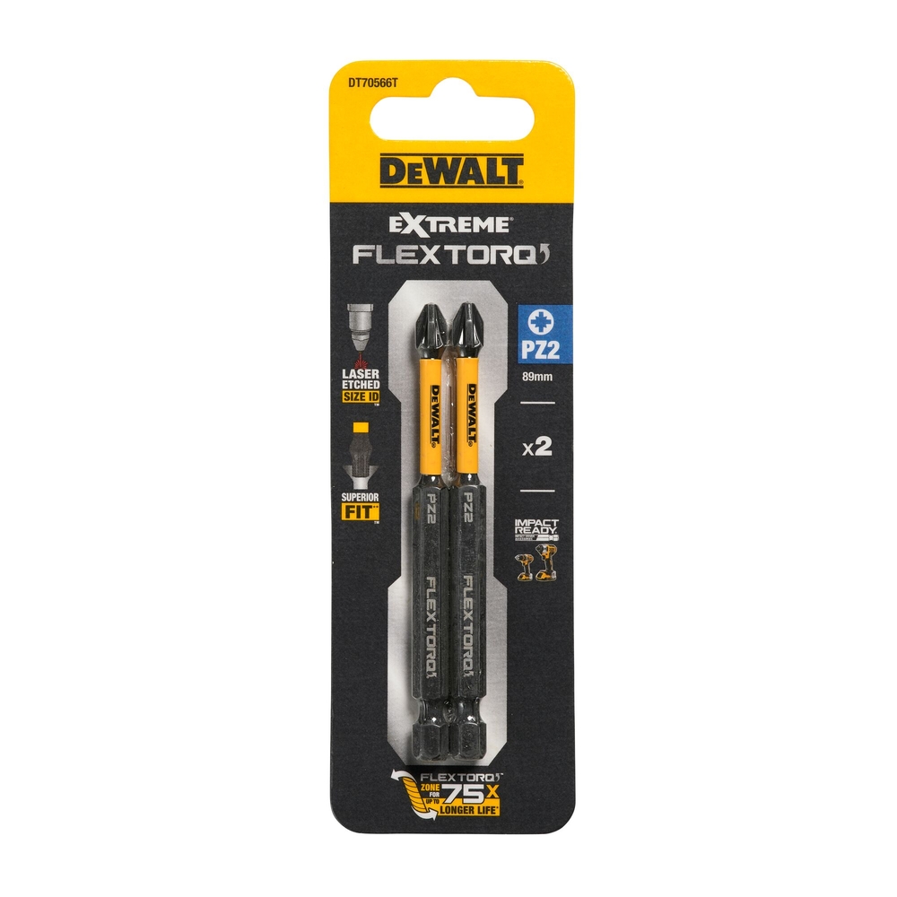 Embouts Flextorq 89 mm PZ2 - DT70566T-QZ - DEWALT