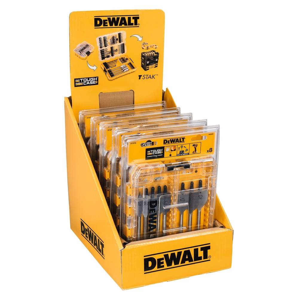 Moyen Coffret TOUGHCASE bois 8 pièces mèches plates - DT70750-QZ - DEWALT