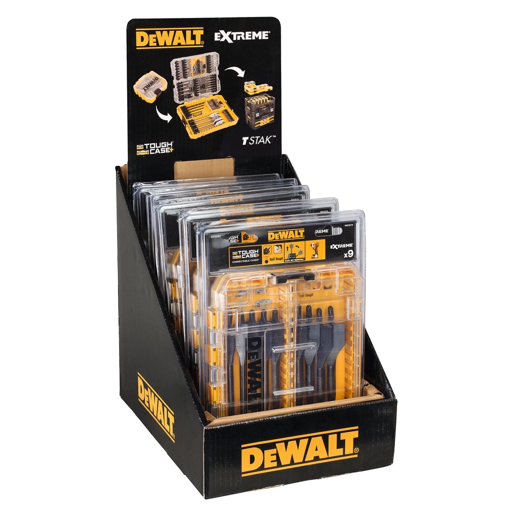 Moyen Coffret TOUGHCASE bois Extreme 9 pièces mèches plates - DT70751-QZ - DEWALT