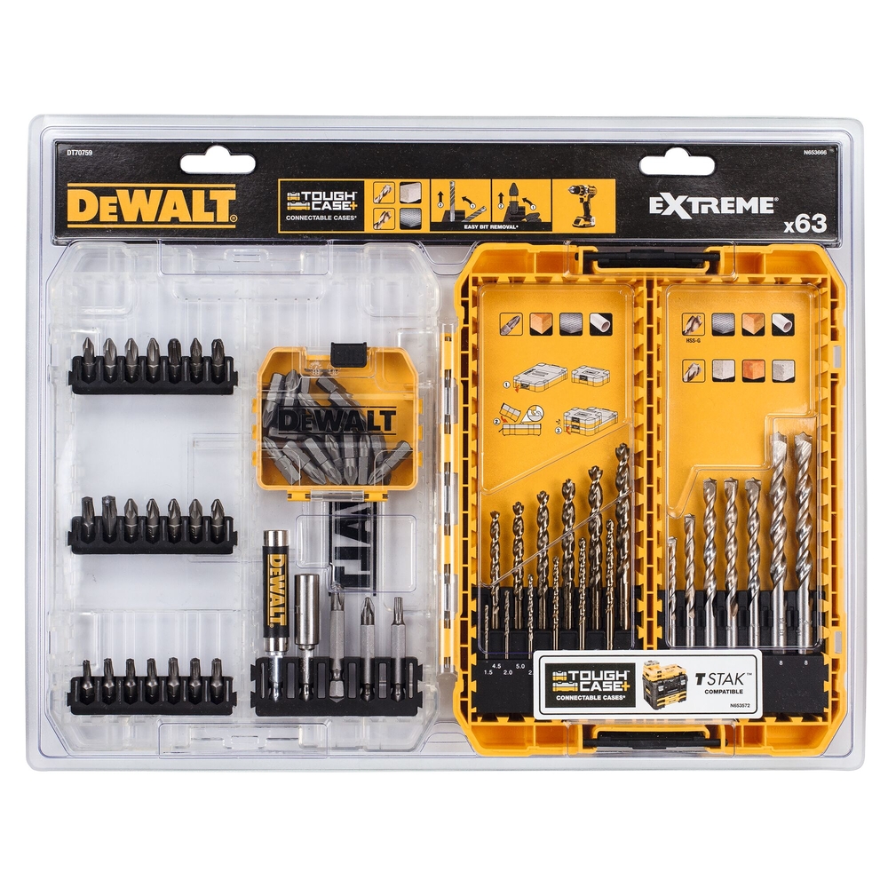 Moyen Coffret TOUGHCASE 63 pièces - DT70759-QZ - DEWALT
